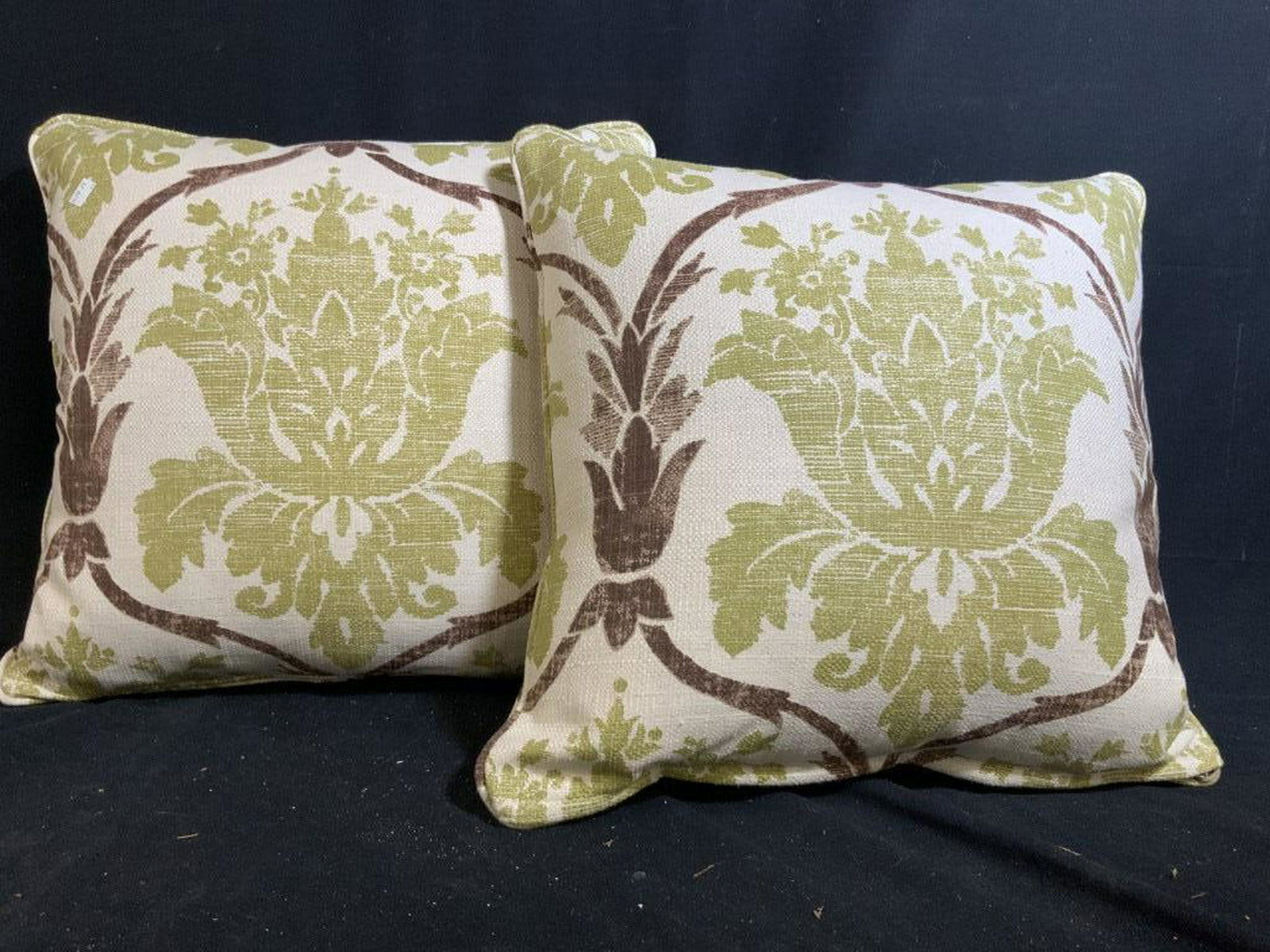 Pair Linen Throw Pillows: Toss pillows decorative accessories, each measures app 18 inches square