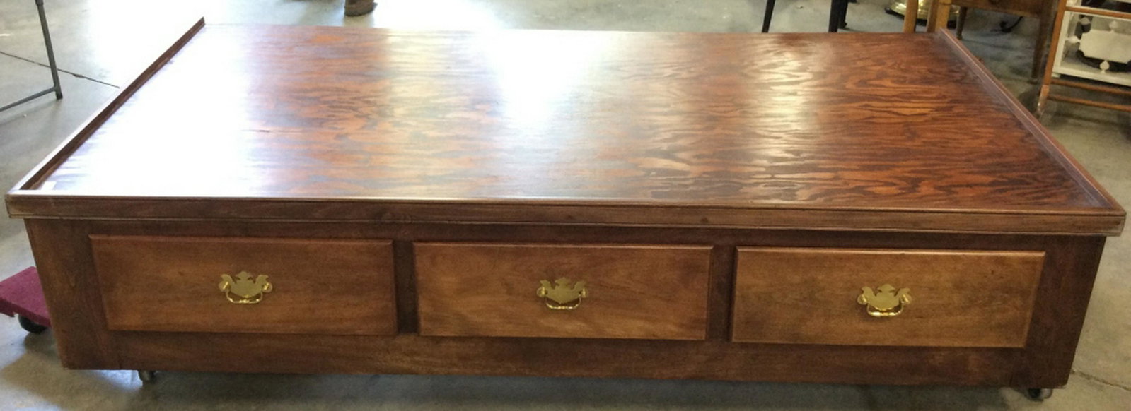 Campaign Twin Bed: Campaign Bed, campaign furniture with drawers underneath, bedrrom furnishgins, bed with storage drawers, twin size bed. 41 in by 79 in. 4
