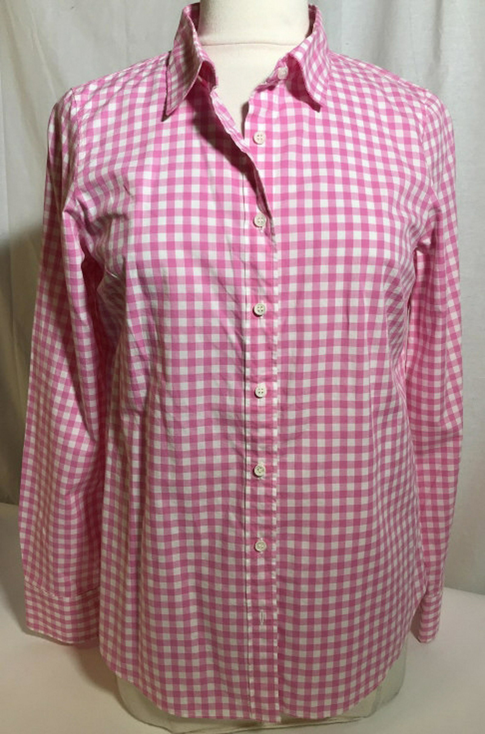 J. CREW Pink & White Plaid Ladies Shirt Collared shirt.: Collared shirt. Long sleeves. Button down. Size 6. 100% cotton. Pre owned but possibly not worn often. good condition. J. crew, Long sleeve Tee shirt, Women’s Plaid Shirt, Women’s Tops, Women’s 