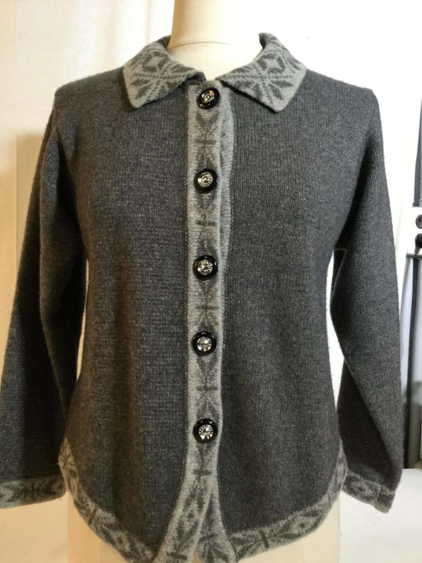 Warm Grey Wool Button Down Sweater Soft wool. Tag says: Soft wool. Tag says DA SHAU YANG w/ Chinese Characters. Possibly From China. Possibly size L. Cold Weather Clothing, Sweater, Soft Wool Sweater, Grey, China, Womens Casual Fashion, Wearables, 3
