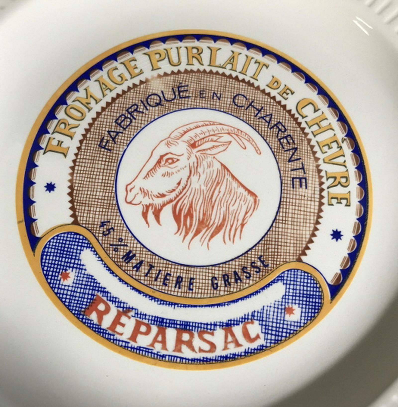 Set 6 Cheeses of France Plates Made in France, each: Made in France, each plate with Different design and different graphics, made in France, diameter of each app 8 inches, Salad Plates, appetizer plates, dessert plates, tableware, ceramic