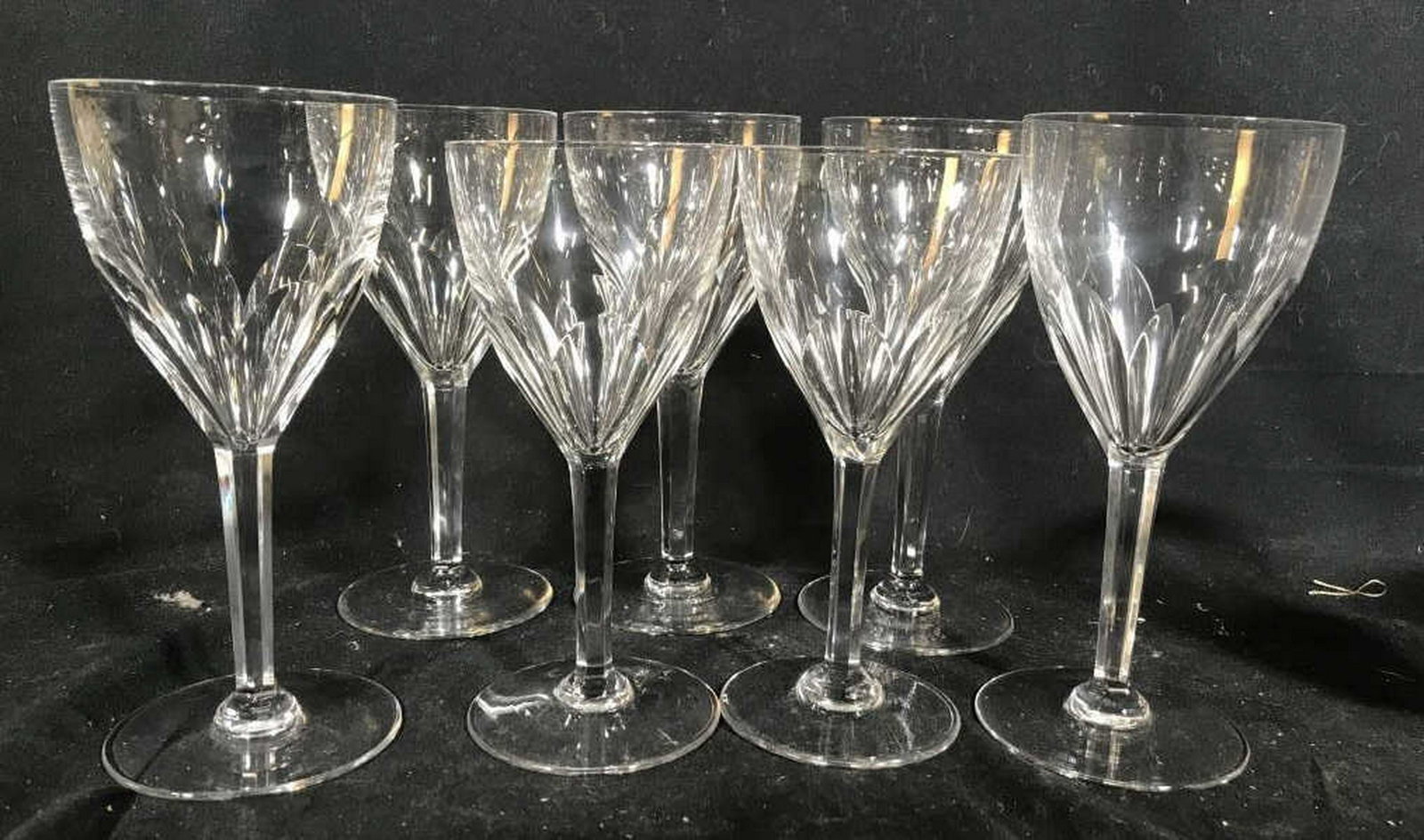 Set 6 Crystal Stemware Goblets Wine water four and two,: Wine water four and two, taller measures app 8 inches, Crystal stemware, glassware, barware, drinking vessels,
