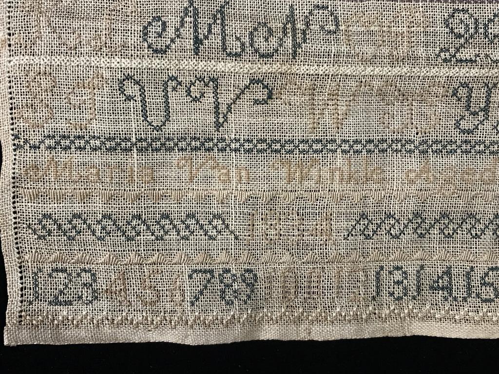 Lot 3 Antique Alphabet Samplers, c. 1830s: 1 sampler is signed ‘Maria Van Winkle, Aged (illegible).’ Dated 1834. Lot 3 Samplers feature the alphabet and numbers in various tones. Samplers are unframed. Largest sampler measures approx 8.5 i