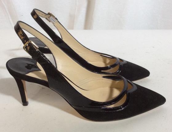 Vintage JIMMY CHOO LONDON black suede kitten heels: Black suede kitten heels. Size 36. Made in Italy. Slight wear on the bottom. Closed pointed toe heels with buckle ankle strap. Heel is approximately 2.5 inches tall. Kitten heels, heels, jimmy choo, s