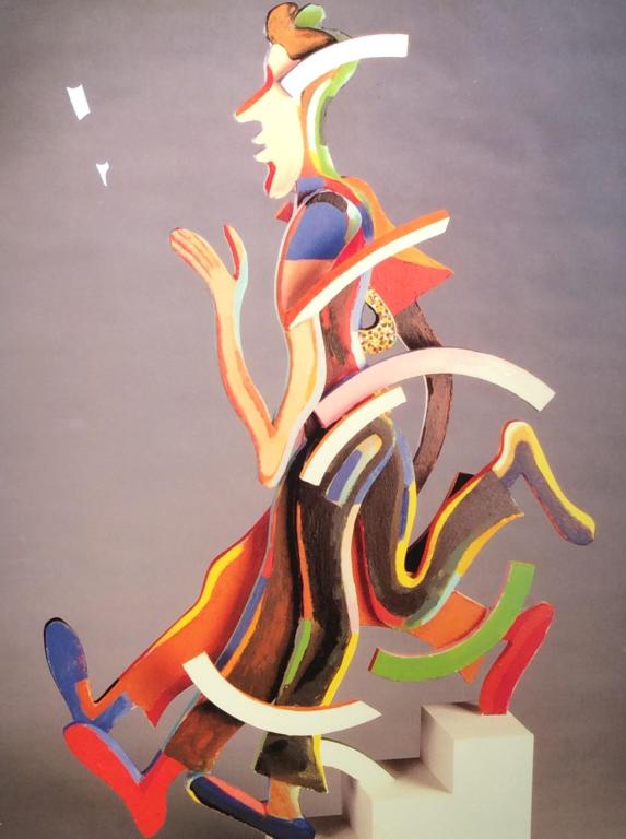 Signed David Gerstein Exhibition Poster: Signed in marker in lower right corner. Poster is set behind plexiglass in red tone coated wood frame. Measures approx 27.75 inches in height by 20.25 inches in width with frame. exhibition poster, si