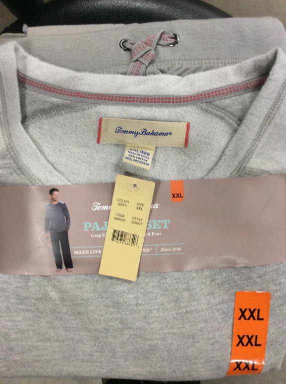TOMMY BAHAMA Pajama Set New In Original Package: Men’s CottonPoly blend Pajama Set In XXL. Long sleeve crew neck and pant. With original Tags and package. Men’s Pajamas, XXL Grey pajamas, Tommy BAHAMA Sleepwear,men’s fashion sweats, grey, nigh
