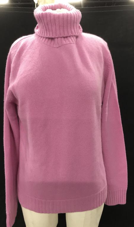 Dark Pink Turtleneck Cashmere Sweater: Size XL. Tag reads Made in China, 100% Cashmere. Additional tag, Kirkland Signature. Dry clean, Turtleneck Sweater, Cashmere Turtleneck, Pink, Pink Cashmere, Size XL, Long Sleeve Overhead Sweater, Col