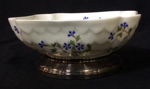 Vintage LIMOGES FRANCE CERAMIC BOWL: Bowl is possibly porcelain. Bottom reads “B & Co Limoges France Bernardaud Limoges Nicole”. Square shaped white ceramic bowl with blue flowers printed. Measures approximately 7 inches by 7 inches.