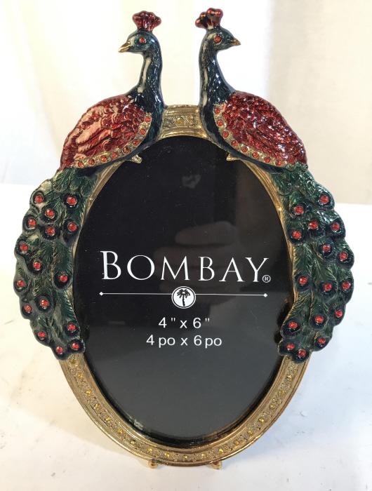 Lot 6 Collection Of Ornate Picture Frames: Lot 6 Collection Of Ornate Picture Frames, three frames with Painted enamel finish, some with rhinestones all with different themes and designs, largest measures approx 8 inches x 5 inches. Tabletop A