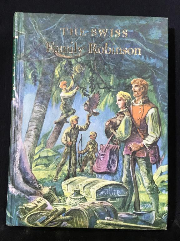 1975 Illustrated Edition The Swiss Family Robinson: The Swiss Family Robinson by Johann Wyss, Illustrated by Lynd Ward. Published by Grosset & Dunlap, printed by Kingsport Press, Inc., Tenn. in 1975. Measures approx 9.25 inches in height by 7 inches in