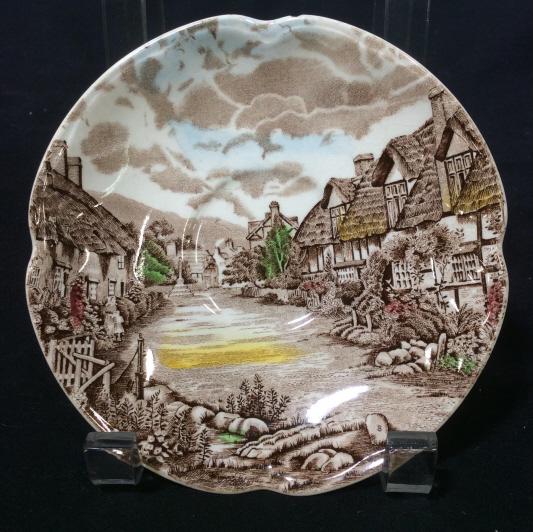 Johnson Bros Ironstone Plate, England: Underside marked and trademarked, reads "Olde English Countryside Made in England By Johnson Bros A genuine hand engraving Ironstone", Hand engraving, Iron Stone Plate, Collectible English Porcelain h
