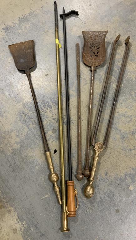 Group Assorted Fireplace Tools: Shovels pokers, and more longest app 10 inches fireplace accessories, fire pit tools rustic home accessories