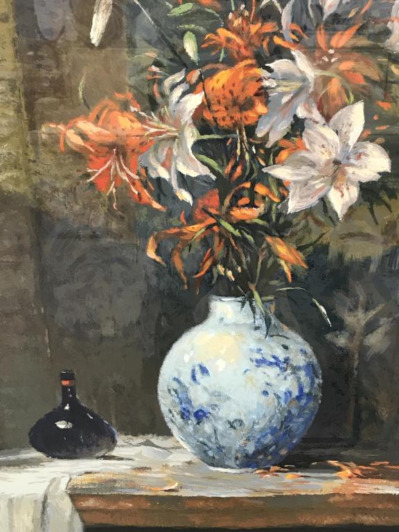 Signed & Numbered 1st Edition Henri PLISSON Litho: Signed in pencil in lower right corner, attributed to Henri PLISSON (1908-2002) and numbered 1 / 295 in lower right corner. Color lithograph, possibly serigraph, depicts a floral Still Life. Artwork i