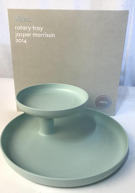VITRA Rotary Tray By Jasper Morrison: VITRA Rotary Tray By Jasper Morrison in mint green ABS plastic, measures approx 12 inches in diameter x 4.75 inches tall, new in box. The Rotary Tray is Jasper Morrison's contemporary rendering of the