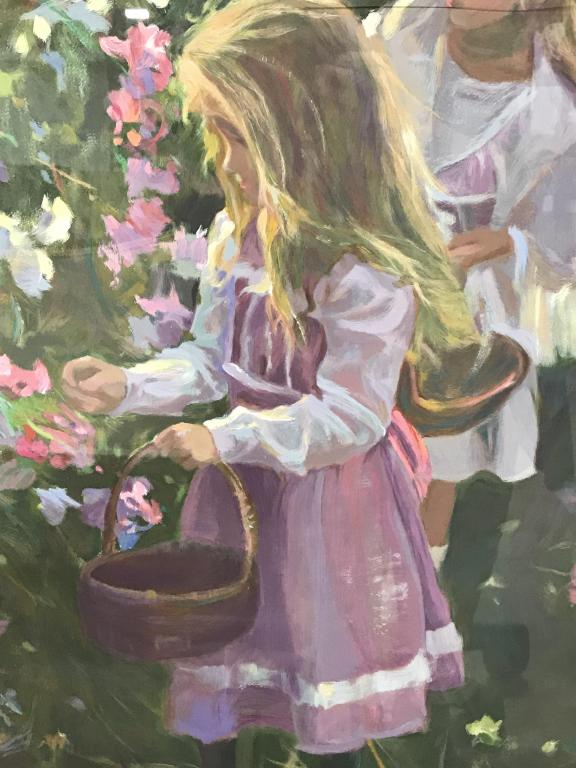 Signed & Numbered Don HATFIELD Artist Proof Print: Signed limited edition Don HATFIELD (American, b. 1947) artist’s proof print. Artwork depicts two children in flower garden. Signed in pencil in lower right corner, and numbered AP 27/78 in lower le