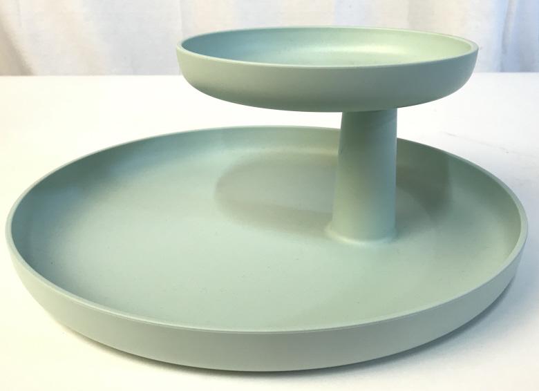VITRA Rotary Tray By Jasper Morrison: VITRA Rotary Tray By Jasper Morrison in mint green ABS plastic, measures approx 12 inches in diameter x 4.75 inches tall, new in box. The Rotary Tray is Jasper Morrison's contemporary rendering of the