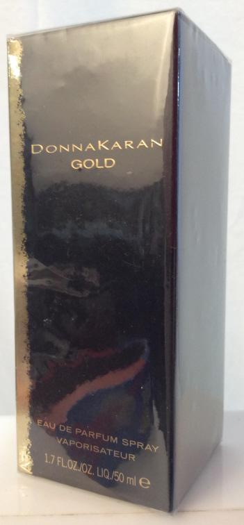 DONNA KARAN ‘Gold’ Eau de Parfum, Never Used: Donna Karan ‘Gold’ Eau de Parfum Spray Vaporisateur, 1.7 Fl.Oz. Wrapped in box, never used. Donna Karan Designer Perfume, perfume spray, never used, never opened perfume, 7