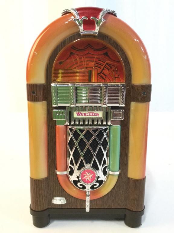 Vintage WURLITZER Jukebox Cassette Player: Backside is marked WURLITZER. Cassette player resembles a jukebox. Cassette player, vintage cassette player. vintage collectible, home accent, shelf piece, decorative accessories Piece measures approx
