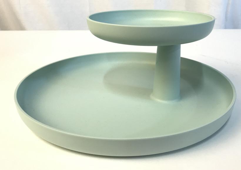 Rotary Tray Jasper Morrison For VITRA: Rotary Tray Jasper Morrison for Vitra In Mint green toned ABS plastic, measures approx 12 inches in diameter x 4.75 inches tall, new in box. Vitra is a Swiss family-owned furniture company with headqu