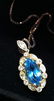 Vintage Authentic Blue Topaz & Diamond In Gift Box