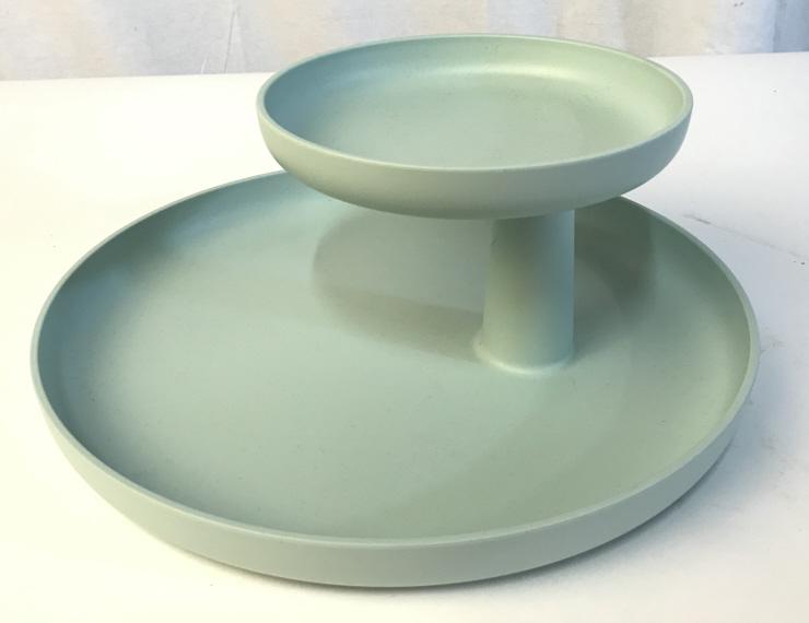 Rotary Tray Jasper Morrison For VITRA: Rotary Tray Jasper Morrison for Vitra In Mint green toned ABS plastic, measures approx 12 inches in diameter x 4.75 inches tall, Does not include box. TableTop Accessory, Contemporary Serving Tray, Tw