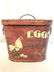 Vintage Metal Basket W Lid & Chicken Illustration - 2