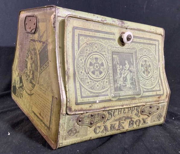 Antique Toleware Schepps Bread Box