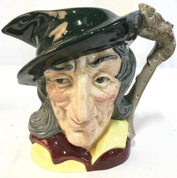 ROYAL DOULTON PIED PIPER Porcelain Mug: Underside of piece is marked ROYAL DOULTON PIED PIPER. Piece measures approx 6.5 inches tall 8.5 inches wide with Handle. toby mug, tankard, decorative accessories, shelf piece, collectible 6
