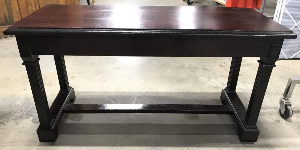 Vintage Carved Wooden Mahogany Piano Bench: Bench is mahogany toned possibly genuine mahogany. Piece has carved wooden detail. Piece measures approx 38 inches long 20 inches tall 15 inches deep. Top of bench flips open. Piece may need slight st