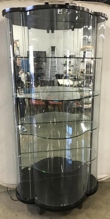 Bernhardt For Neiman Marcus Display Cabinet: Bernhardt For Neiman Marcus Mirrored Glass Display Cabinet, New with light switch, not tested, measures approximately 78.5 inches tall x 35.5 inches wide x 18 inches deep. Property of a Chappaqua Esta