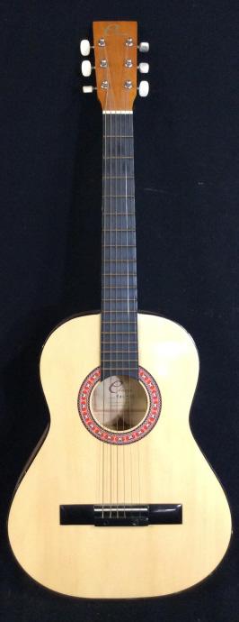 Eleca six string guitar: Eleca six string acoustic guitar. Measure appr. 35 inches H, 13.5 inches wide, at its widest, and has a depth of 3.5 inches. musical instrument, acoustic, guitar, Eleca. 9