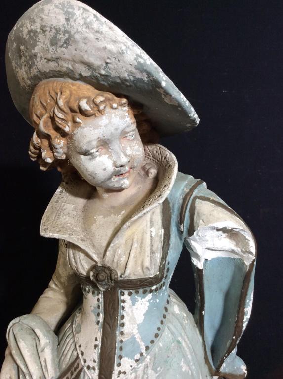 Plaster antique decorative youth sculpture: Antique, plaster, youth sculpture. Loss present on piece. Measures appr. 23.25 inches tall, and 9 inches wide, at its widest. Decorative ornament, decorative sculpture, youth sculpture, antique sculpt