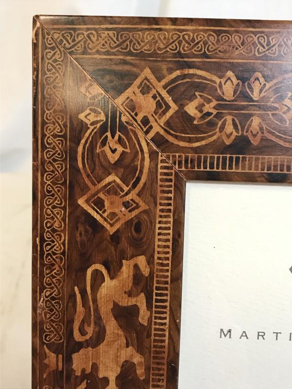MARTIN ABORN Hand Finished Italian Wood Frame: MARTIN ABORN wooden picture frame. Seats a 4x6 inch photo. The piece measures approx 9.75 inches H, 7.8 inches wide. Home decor, picture frames, Italian wood frame, hand made. 9.