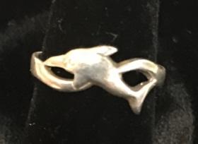 Sterling Silver Dolphin Motif Ring: Size 5. Marked 925. Sterling Silver, Dolphin, Dolphin Ring, SS Ring, 925, Pinky Ring, Wearable Fashion, Fashion Accessory, ladies jewelry 3