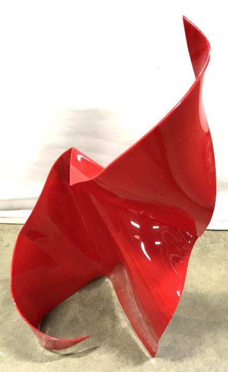 Signed Lore BEHRENDT Abstract Acrylic Sculpture: Acrylic abstract sculpture, signed Lore BEHRENDT. Floor or tabletop sculpture. Measures approx 28.75 inches in height by 15.5 inches in width by 11.5 inches in depth. Sculpture has some scuffs, might 