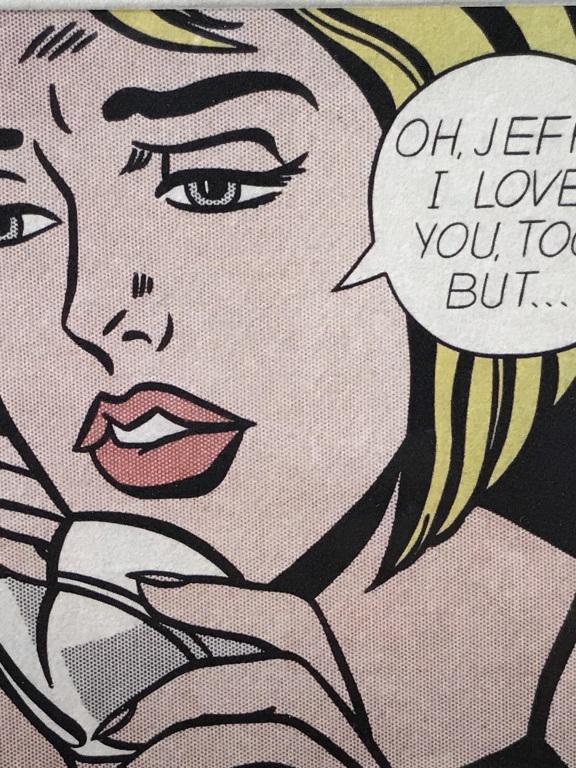 Signed & Numbered Roy Lichtenstein Lithograph: Roy Lichtenstein (American, 1923 - 1997). Signed ‘R. Lichtenstein’ in pencil in lower right corner, numbered 61 / 120. Artwork appears to be color lithograph with plate marks, depicts woman with s