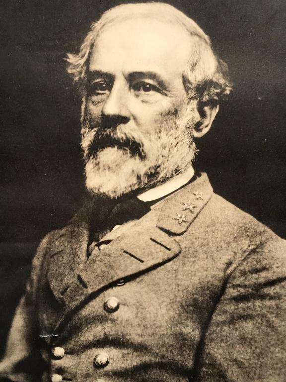 Framed Engraving, Portrait Of Robert E. Lee: Framed engraving of a portrait of Robert E. Lee. Lee’s signature appears in lower right corner within Plate Marks, Possibly In Print. Engraving is set behind glass in wood frame. Plate marks measure
