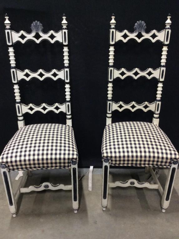Pair Vintage Hand Painted Ladder Back Chairs Feb 19, 2020 The Benefit Shop Foundation Inc. in NY