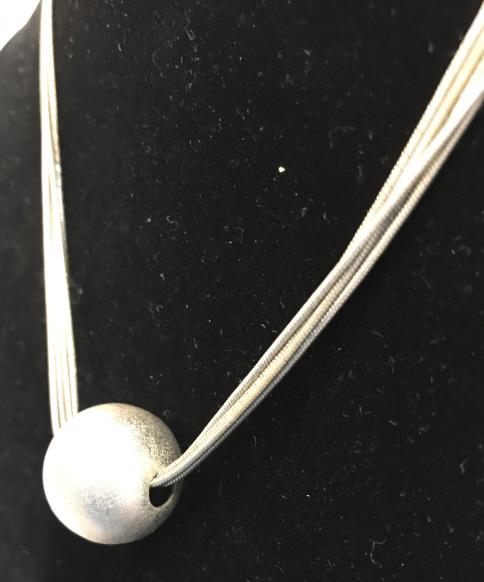 Multi Strand Snake Chain Sphere Pendant Necklace: Adjustable Necklace. Longest length 17.75 in. With 1.5 adjustment shorter. Five strands with sphere Ball pendant. Fashion Jewelry, Wearable Accessory,Necklace,Snake Chain,Multi Strand Necklace, 3