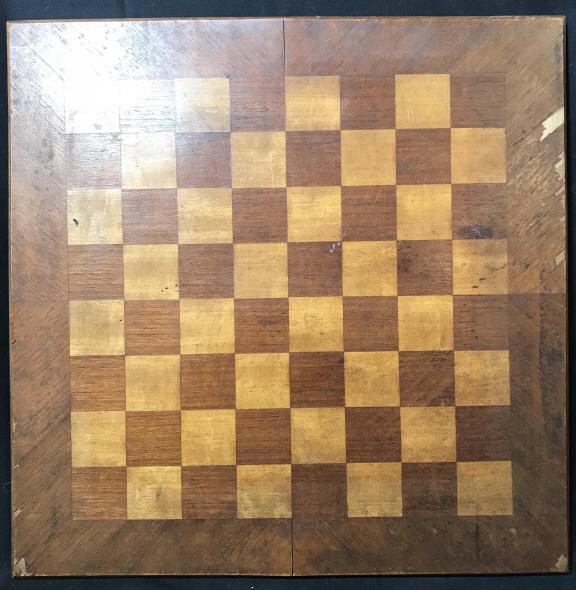 Vintage Carved Wooden Chessboard: Chessboard is wooden. Piece measures approximately 18 inches square. Lot includes only chessboard. Chessboard, Wooden chessboard, Board game. Piece hassome cracks and chips due to age. 6