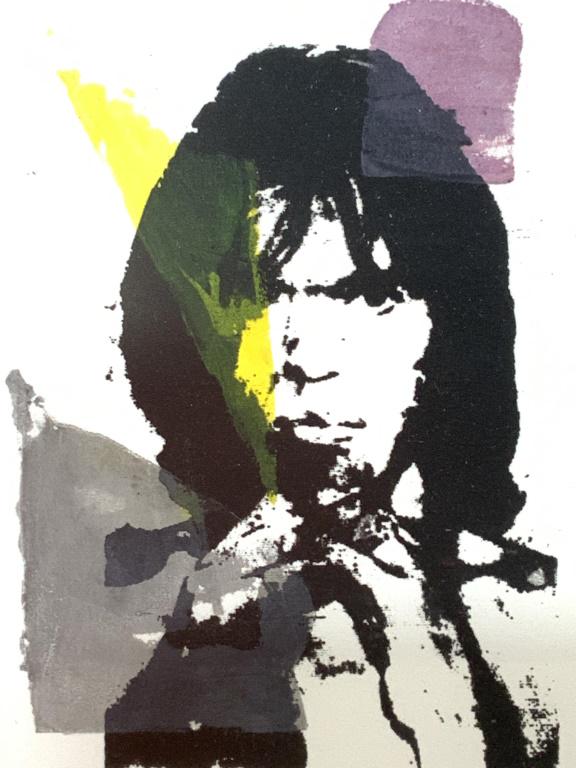 Signed Mick Jaeger Lithograph Attr ANDY WARHOL: This piece is signed and numbered lithograph. The piece is signed In the lower section of the image ANDY WARHOL, and is numbered 110/200. The piece depicts a pop art portrait of Mick Jaeger. The piece