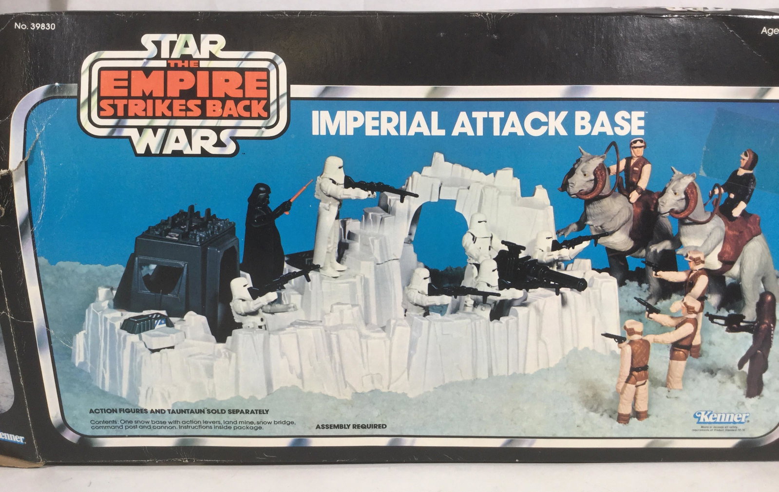 Vintage STAR WARS Imperial Attack Base Playset: This is a vintage STAR WARS toy. The piece resembles an imperial attacking base on the planet Hoth. The piece measures approx 5 inches H and 16.5 inches W. The piece requires assembly. The piece shows