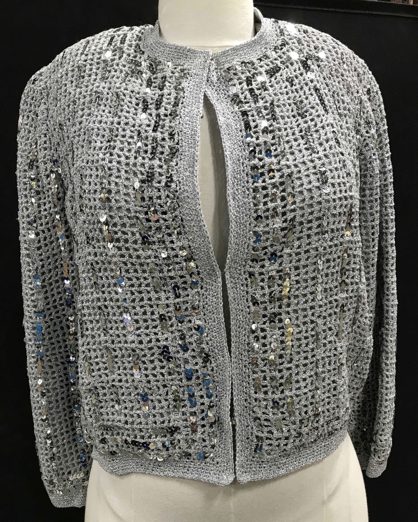 silver sequin sweater