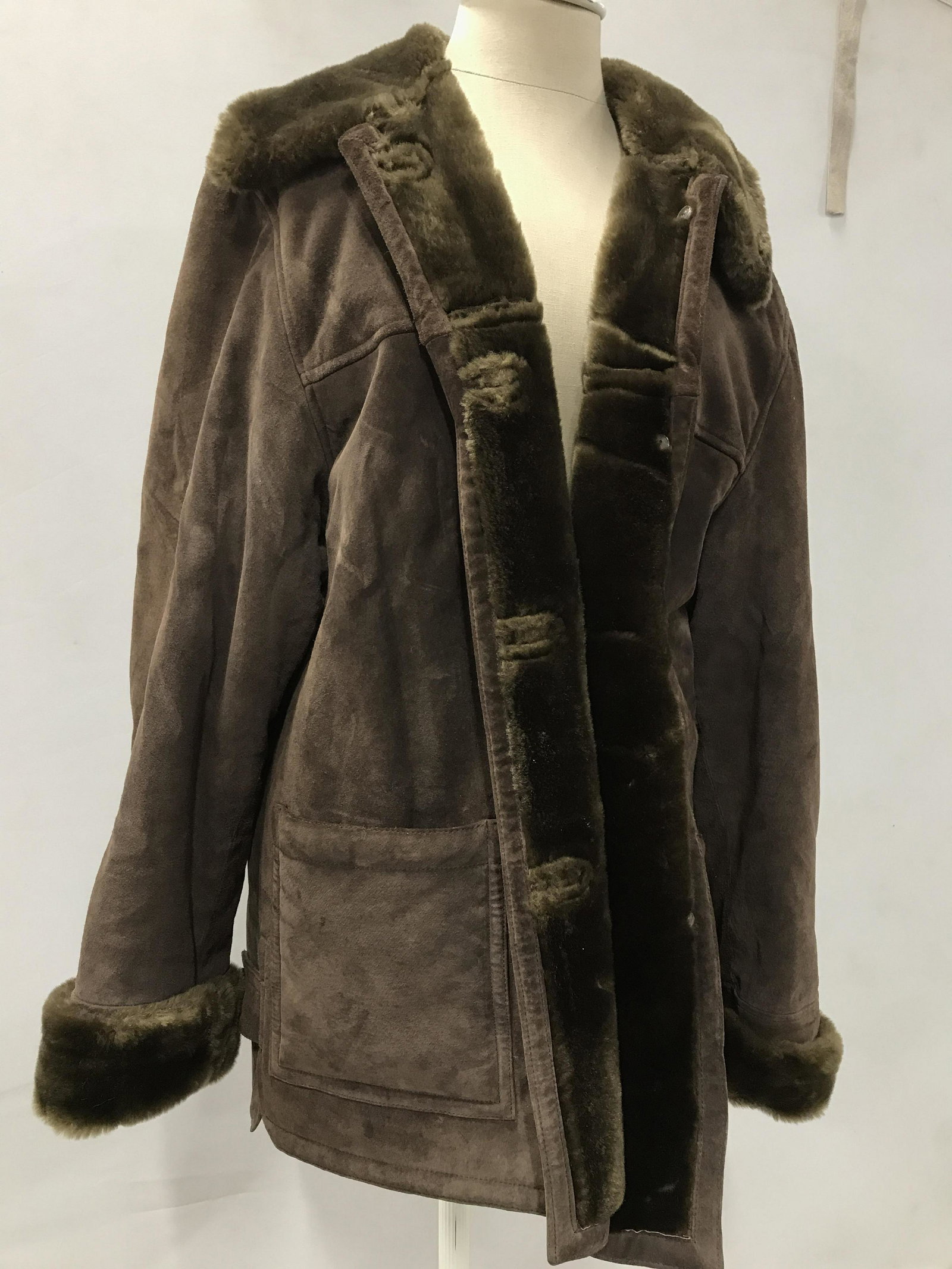 DENNIS BASSO Leather Fur Coat: Dennis Basso leather lined chocolate brown fur coat with fur collar and cuffs. Large pockets on either side of the coat. Size medium. Fur coat, fur jacket, vintage fur, vintage fur coat, brown fur, vi