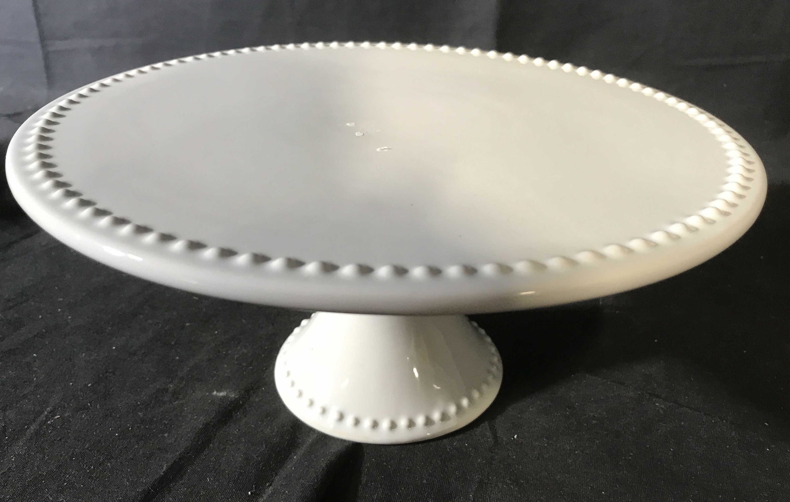 White Porcelain Cake Stand: Never used, new old stock from ceramic store, pedestal stand, cake stand, desert display, measures ht 5 inches diameter 10 inches, tableware