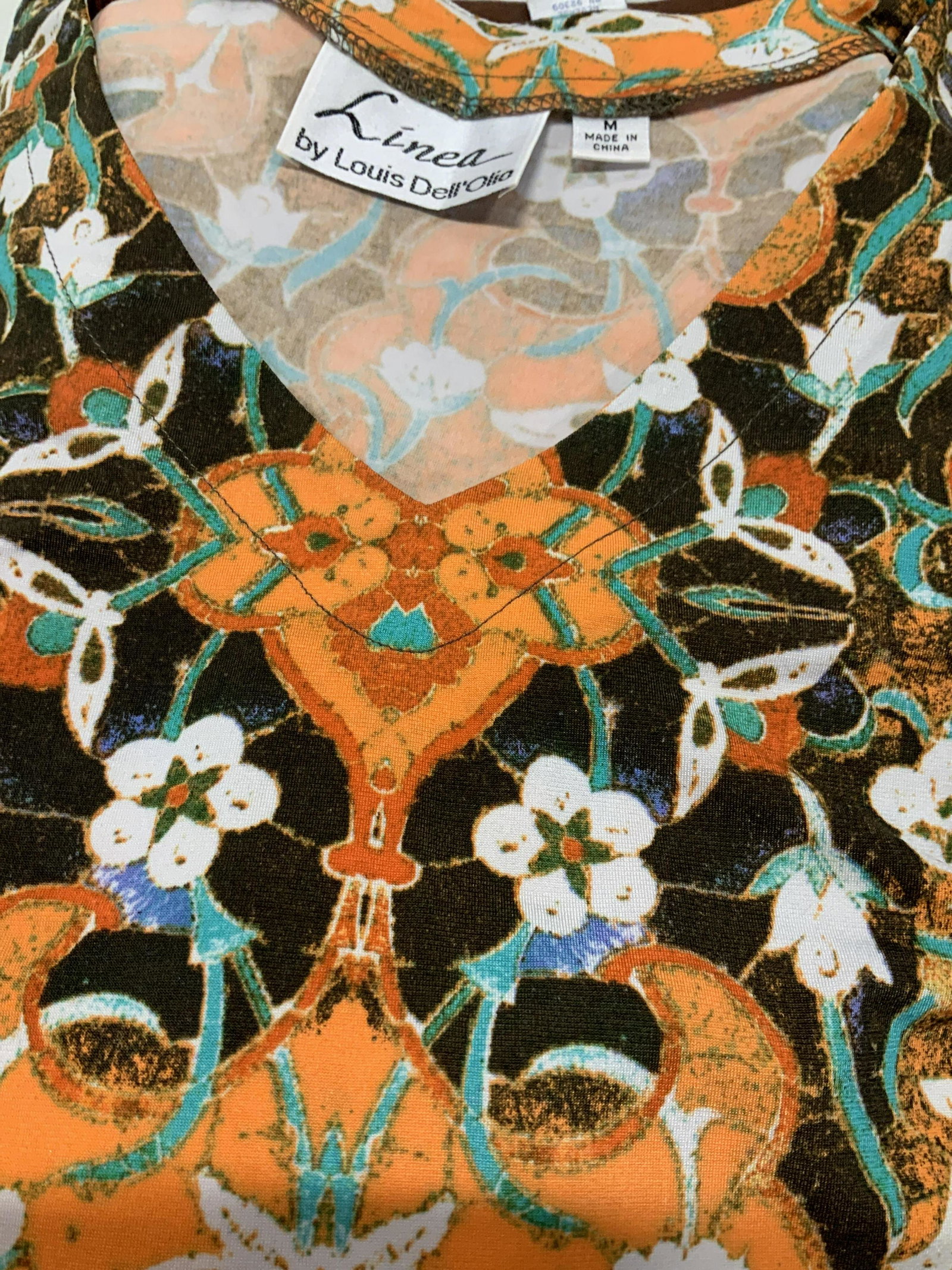 Assorted 10 Fashion Tops Vintage to Newer: Bob Mackie, Linda by Louis Dell Olga, Bob Mackie Wearable Art, some w Sequins, beads, appliqué, vivid styles, Susan Graver, QUACKER Factory, browns yellows oranges, corals, paisleys, retro, 70’s, D