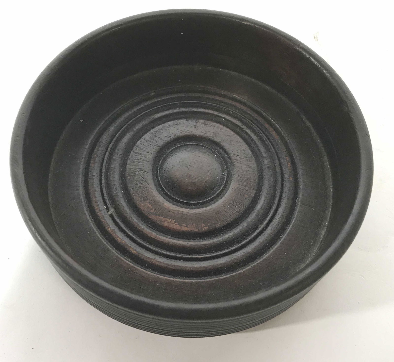 Antique Wood Wine Coaster: Vintage possibly antique wine coaster, wood bottle coaster, table ware, diameter app 5 inches