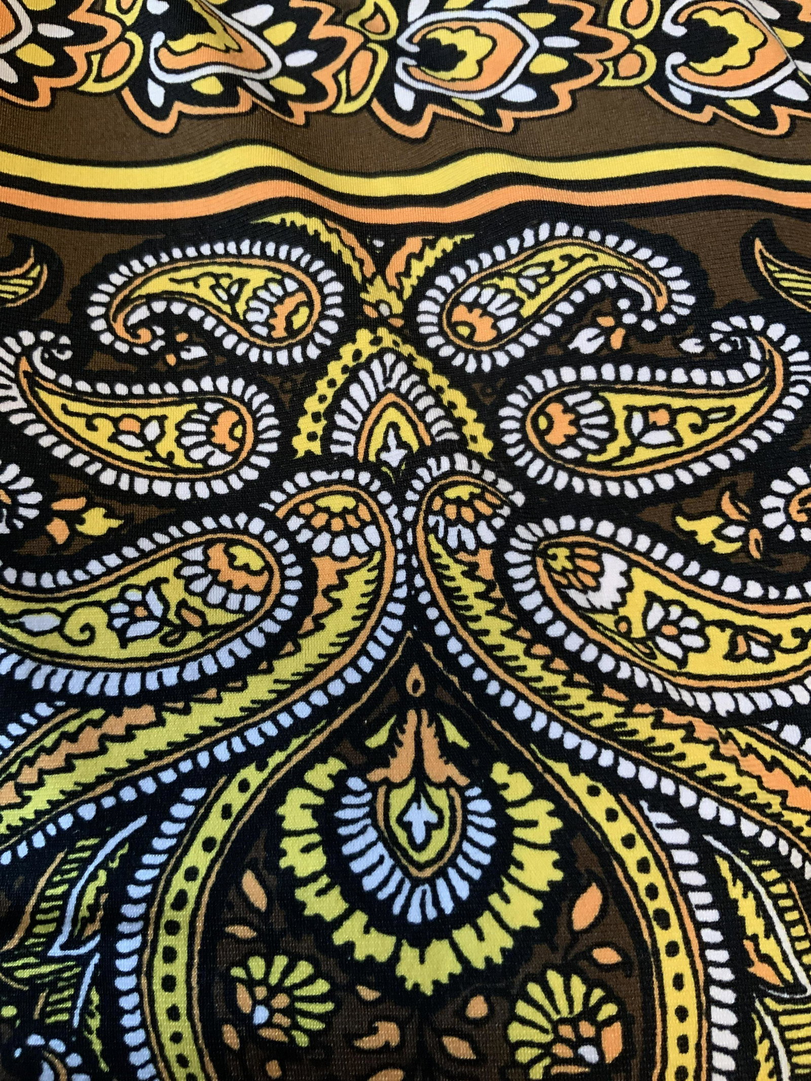 Bob Mackie Wearable Art Paisley Top: 70’s style designer top, label for designer Bob Mackie size Medium fashion, ladies designer fashion and wearables