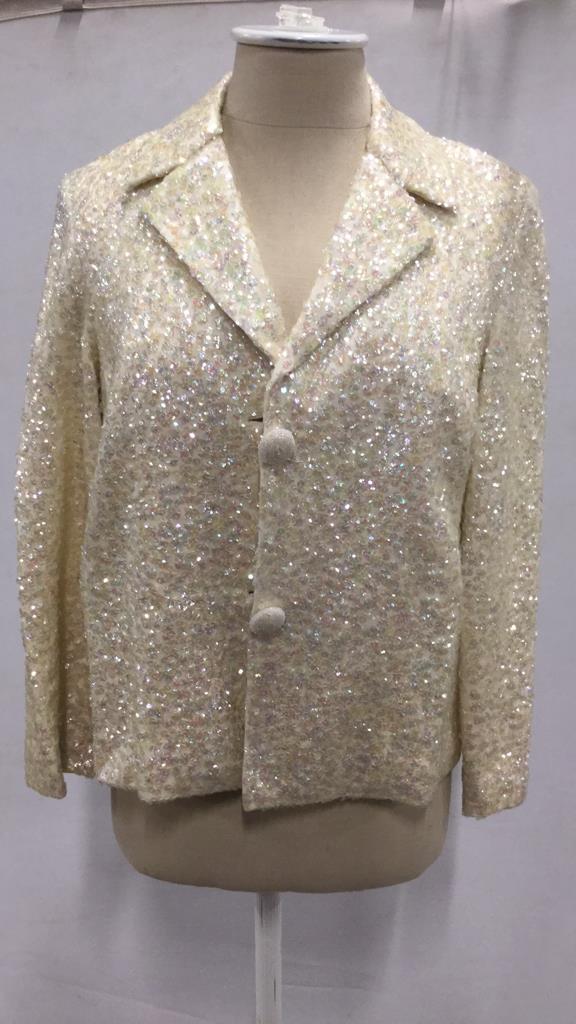 Vintage Sequin Blazer: vintage toned sequined blazer made from 100% wool. Beaded button closure. Blazer fits size small. Vintage blazer, Easter jacket, sequin blazer, Button Down blazer, vintage sequin, vintage fashion, fas
