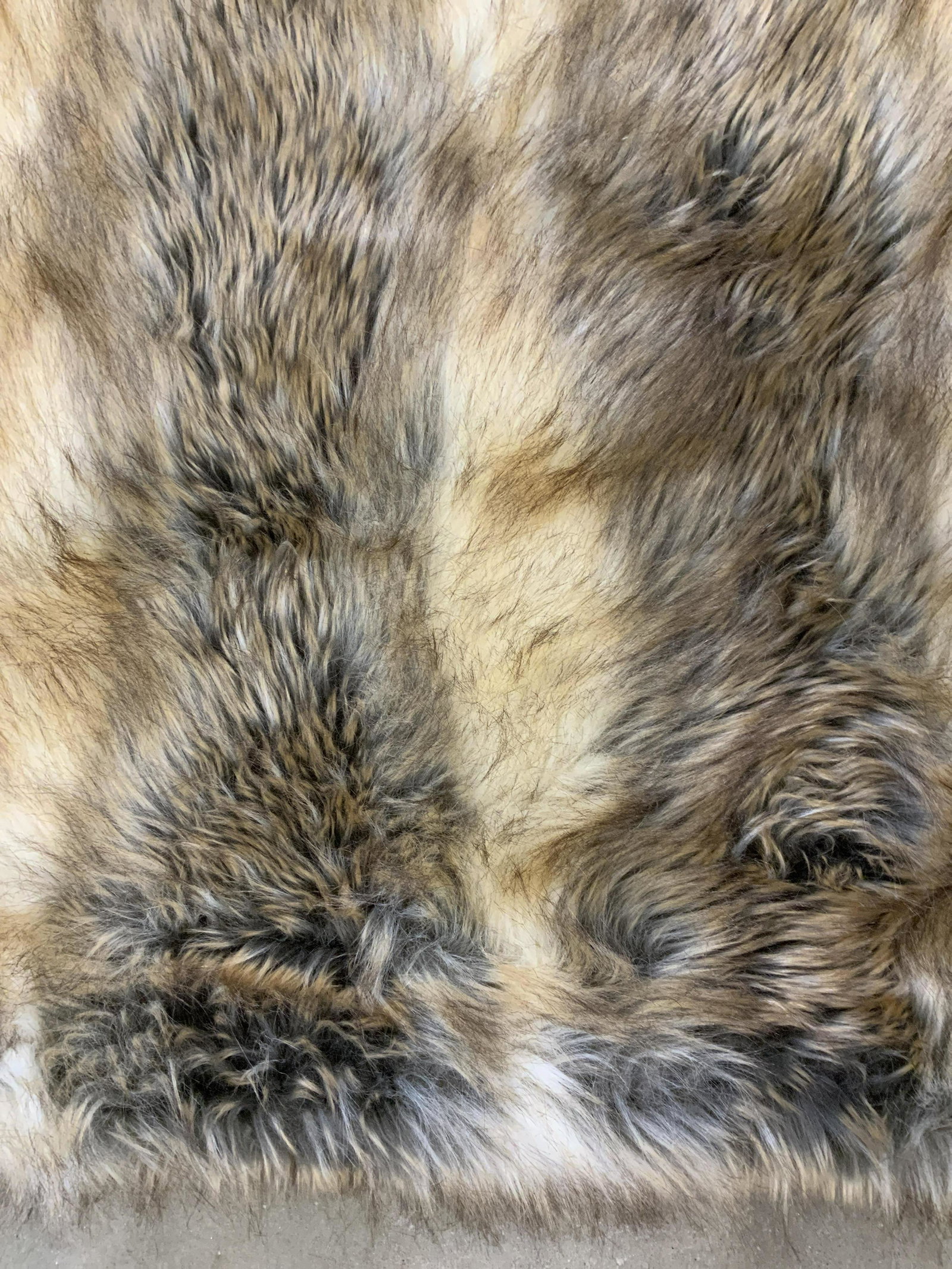 Wild Mammal By Kennsporn Toss Blanket: Faux fox fur throw blanket, toss blanket, decorative accessory, good condition property of New York City Stager, measures app 57 by 61 inches,